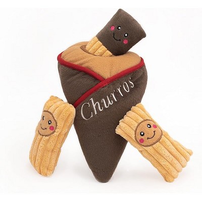 ZippyPaws Burrow- Interactive Dog & Puppy Toys for Boredom, Enrichment Squeaky Toy, for Small & Medium Dogs- Churro Cone