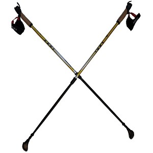 LEKI Nordic Walking Trainer Trekking Pole Grip Gold 105cm-135cm - 1 of 4