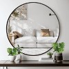 MAYEERTY Hanging Mirror Aluminum Alloy Thin Edge Black Round 35x35x1in - 2 of 4