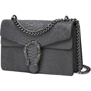 Crossbody Bags for Women - Snake Printed Clutch Purses Leather Chain Shoulder Bags Evening Handbags - 1 of 4