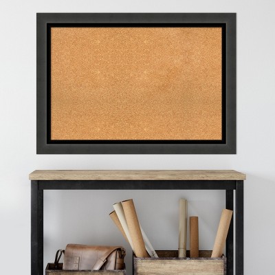 Tuxedo Black Framed Natural Cork Bulletin Board 41" x 29"