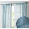 HLC.ME Penelope Faux Linen Textured Privacy Sheer Light Filtering Rod Pocket Curtains Panels, Set of 2 - 2 of 4