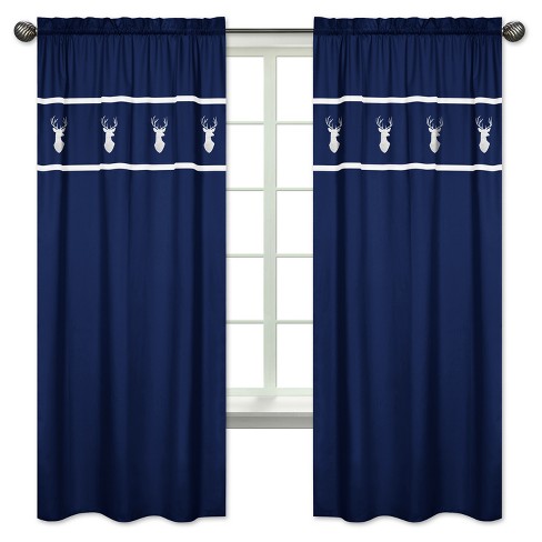 Sweet Jojo Designs Window Panels Navy Mint Woodsy 2pk Target