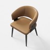 Luck Live Mid-Century Modern Patio Dining Chairs Set of 2 Armless outdoor Chairs/Metal Frame &Brown Easy to clean. - 3 of 4
