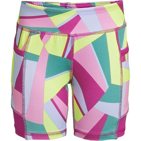 Lands' End Girls Bike Shorts With Side Pockets - Medium - Violet Rose Multi  Geo : Target