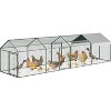 Metal Chicken Coop with Waterproof Anti-UV Cover, 3-Door Walk-In Poultry Run for Hens Ducks Rabbits Geese - 2 of 4