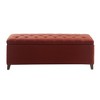 CAVINAS Storage Bench Rectangle Ottoman with Storage Ottoman Tufted Top for Entryway - 3 of 4