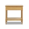 Easton 28" Modern Farmhouse Turned 1-Drawer Storage Side Table with Shelf, Natural Brown Wood - 3 of 4