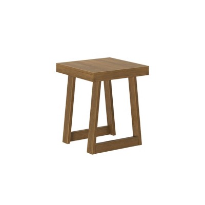 Pecan Wirebrush Solid Pine Wood Square Side Table