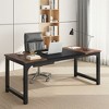 Lirago Brown 70.86" Conference Table E1 Engineered Wood Metal Frame 31.5x63x29.5 6-Seater Meeting Desk - 2 of 4