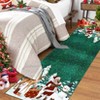 Christmas Area Rug Machine Washable Xmas Santa Claus Rug for Living Room Non Slip Soft Faux Wool - 2 of 4