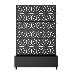 72-in H x 47-in L x 16-in W Black Metal Planter with Trellis ( Star 01 ) - 1 of 4