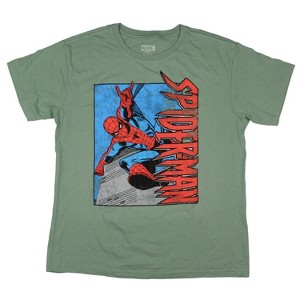 Marvel Spider-Man Men's Spring Into Action Crackle Adult T-Shirt - 1 of 3
