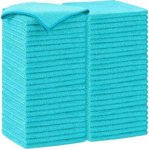 50-Pack Microfiber Cleaning Cloths, Soft Absorbent Towels for Cars, Lint-Free Streak-Free Rags for House - 1 of 4