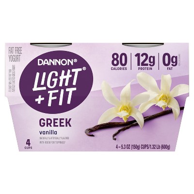 Light + Fit Nonfat Gluten-Free Vanilla Greek Yogurt - 4ct/5.3oz Cups_5