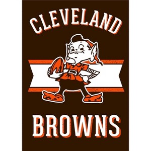 Briarwood Lane Retro Cleveland Browns House Flag NFL Double-Sided 28" x 40" - 1 of 3