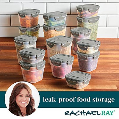 Gray BPA-Free Plastic Meal Prep Food Storage Container Set, 30-Piece