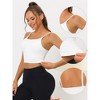 Allegra K Women's Medium Impact Fitness Wireless Padded Yoga Workout Longline Sports Bras 2 Pcs - 3 of 4