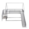 CAVINAS Twin Size Bunk Bed House Shaped Metal Bed Frame with Slide, Stairs and Guardrail for Bedroom - 4 of 4