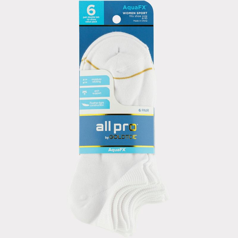 All Pro Women's 6pk No Show Double Tab Athletic Socks - 4-10, 2 of 4