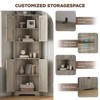 Tall Corner Cabinet, Farmhouse Corner Storage Cabinet with 4 Barn Doors and Adjustable Shelves, Storage Pantry Cabinet - 3 of 4