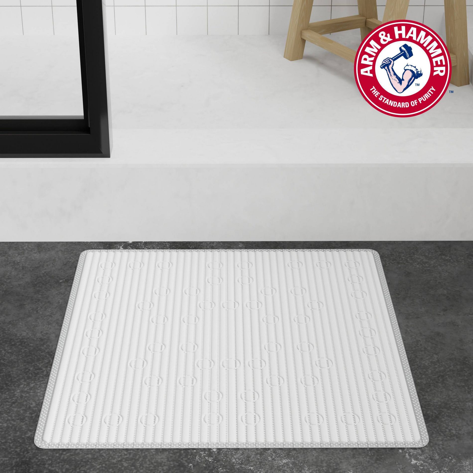 Arm & Hammer 21"x21" Performance Foam Shower Tub Mat White