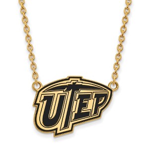 Black Bow Jewelry 14k Yellow Gold Plated Sterling Silver Texas at El Paso Miners NCAA Necklace 18 Inch - 1 of 4
