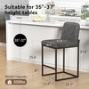 JUJABU 25.6 Inch Modern Bar Stools Set of 2 with Back, Metal Legs with Faux Leather Upholstered - 3 of 4