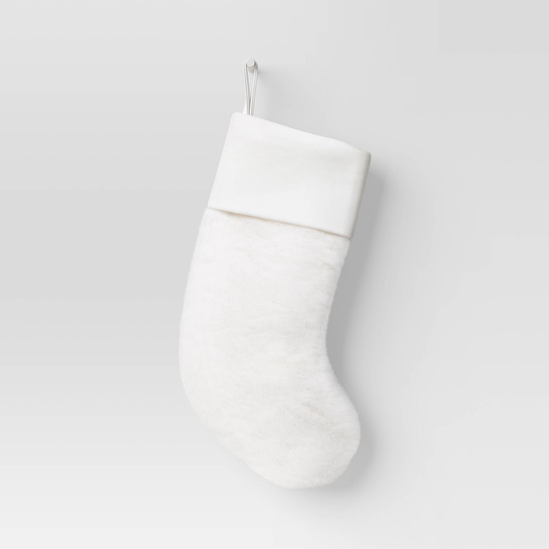 20" Christmas Velvet Stocking White - Wondershop™