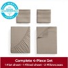 Mellanni Iconic Sheet Set Hotel Luxury Microfiber, Extra Deep Pocket, 4 Piece Queen, Tan - 3 of 4