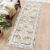 Washable Area Rug – Ultra-Thin Low Pile Vintage Carpet, Non-Slip Accent for Living Room, Bedroom, Home Office, Distressed Rust Design - 3 of 4