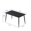 NicBex 55.12"/62.99"  Modern Artificial Stone Dining Table with Black Metal Leg for 6 People for Kitchen, Dining Room, Office - 4 of 4