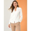 Allegra K Women's Elegant V Neck Work Office Button Up Shirt - 2 of 4