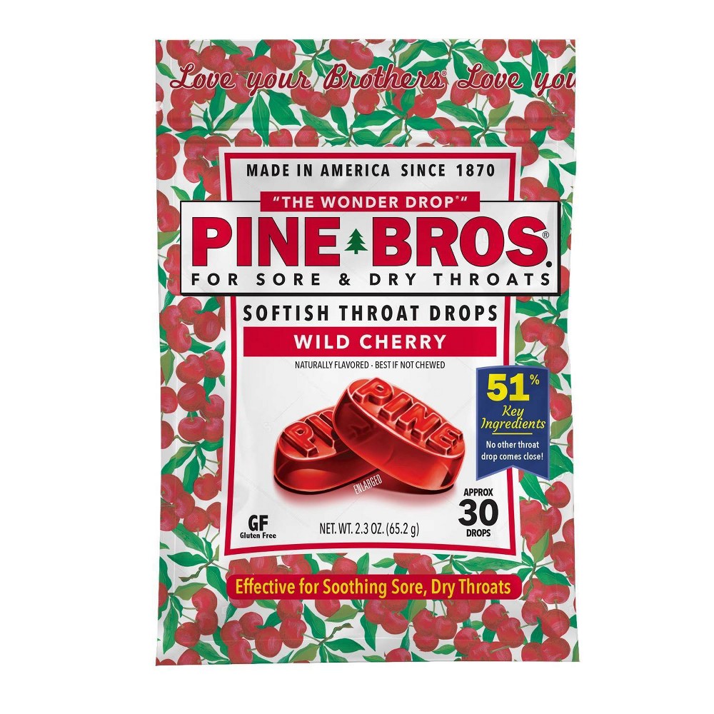 Pine Bros. Softish Throat Relief Drops - Wild Cherry - 30ct