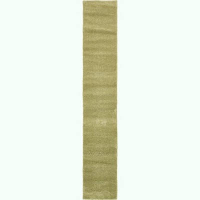 Calabasas Light Green Shag Runner Rug for Indoor Use