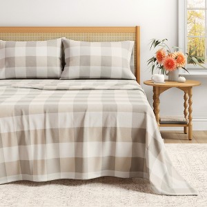 100% Cotton Printed Flannel Sheet Set - Great Bay Home - 1 of 4