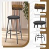 Gulches Long dining table set with 3 PU upholstered bar stools, dining table and chairs set, industrial high coffee table and back chair - 4 of 4