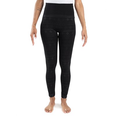 MUK LUKS Women's 4" High Waisted Fleece Lined Leggings