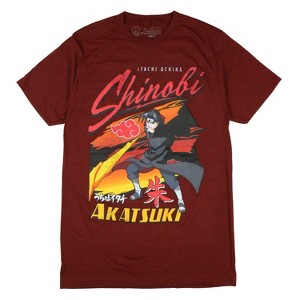 Seven Times Six Naruto T-Shirt Men's Itachi Uchiha Shinobi Short Sleeve Graphic Tee Red - 1 of 4