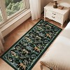 Acekool Washable Tiger Area Rug, Non-Slip Low Pile Botanical Animal Print Carpet for Living Room Bedroom Nursery Office, Soft & Foldable - 2 of 4