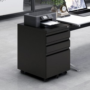 HDZNVF 3-Drawer Mobile Filing Cabinet With Lock, Storage Filing Office Cabinet, Metal Filing Cabinet - 1 of 4