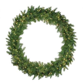 Northlight 48" Pre-Lit Northern Pine LED Artificial Christmas Wreath - Warm White Lights