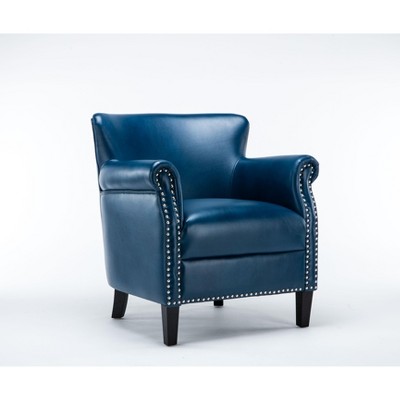 NicBex Faux Leather Accent Chair,Upholstered Living Room Chairs with High Backrest and Solid Wood Legs,Cozy Armchair,Club Chairs for Living Room