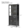 Lyngins Tall Display Cabinet with LED Lighting, Adjustable Shelves, Steel Curio Cabinet with 3-Sided Glass, Versatile Storage Cabinet, Accent Cabinet - 2 of 4