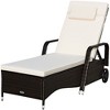 Patio Rattan Lounge Chair Chaise Adjustable Recliner Cushioned Sofa Garden - 2 of 4