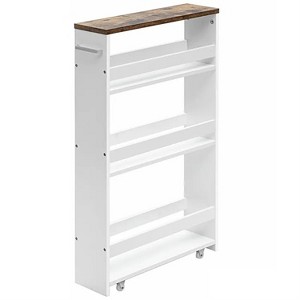 LunaLulinlk 4 Tiers Rolling Slim Storage Kitchen Organizer Cart with Handle - 1 of 4