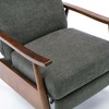 Performance Fabric Wood Arm Recliner with Cushioned Headrest, Drop-In Coil Seating, and 3-Position Recline - 3 of 4