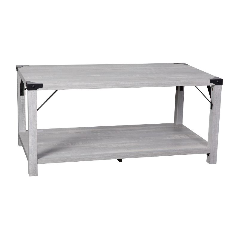 Emma and Oliver Engineered Wood Modern Farmhouse Coffee Table with Metal Accents, 1 of 10