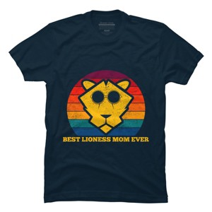 Men's Design By Humans Best Lioness Mom Ever Retro Stripes By Yernar T-Shirt - 1 of 2