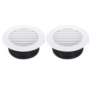 Unique Bargains ABS Plastic Adjustable Round with Screen Home Air Vent Cover 2 Pcs - 1 of 4